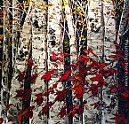 Maya Eventov Famous Paintings - Lush Birches